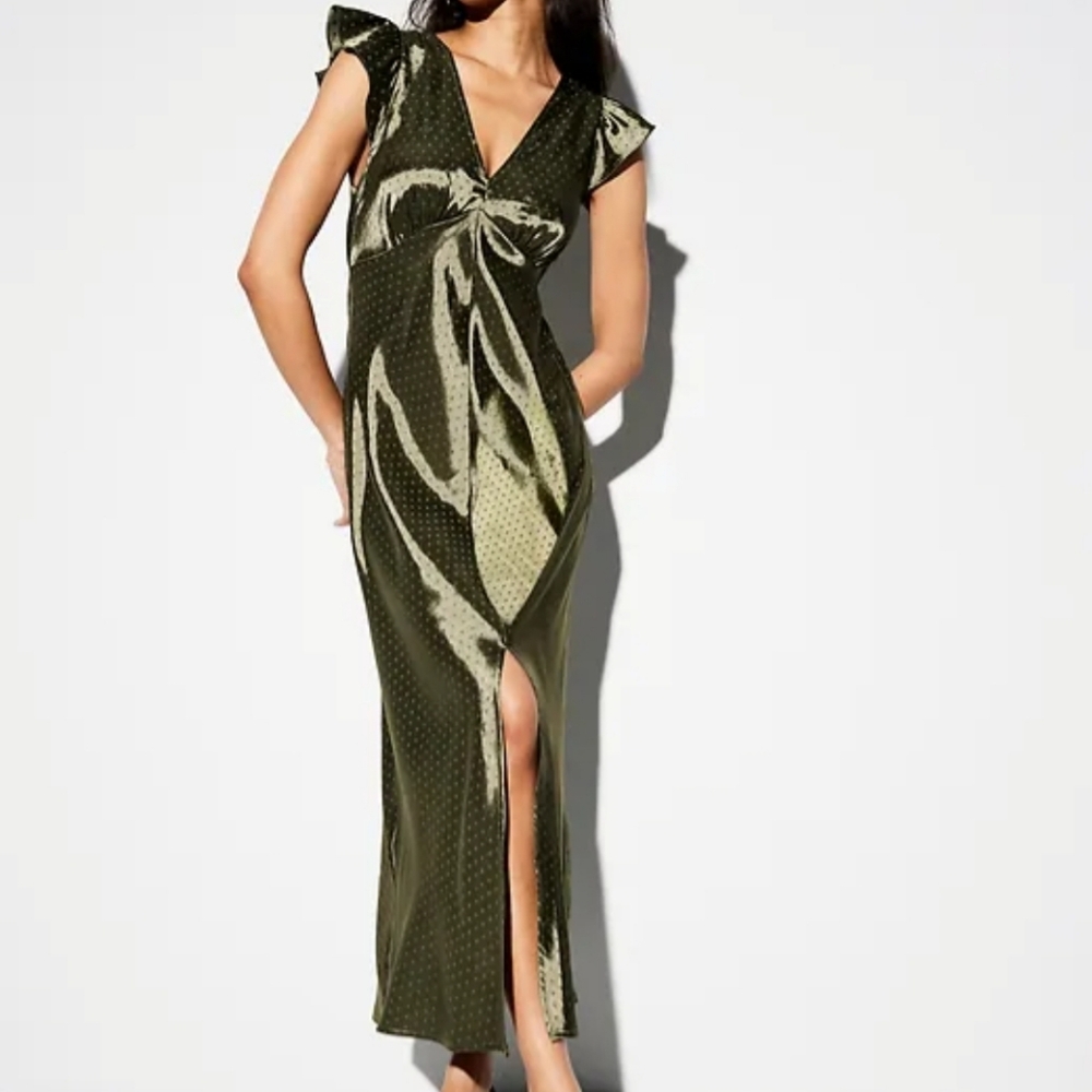 NWT Elegant Olive Green Dress, Medium